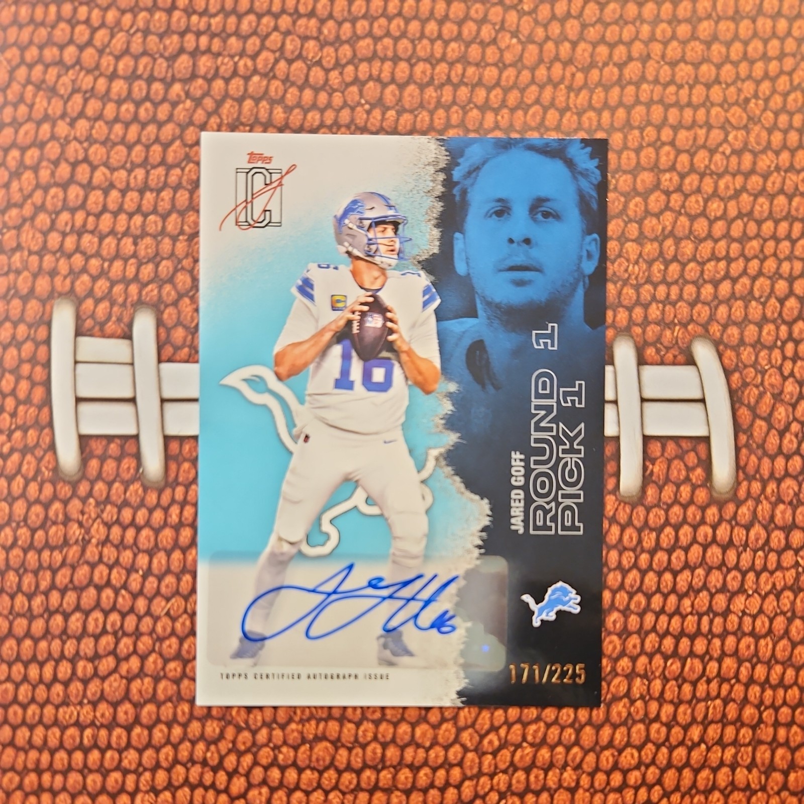 2025 Topps Signature Class Mega Box Teal Auto /225 Jared Goff #58 Detroit Lions 