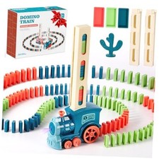 200 PCS Domino Train Toys Set, Automatic Dominos Building and Stacking Classic