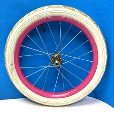 16" Bicycle Front Pink Wheel with 1.95" White Tire Mini-BMX Kids Bike #Y64