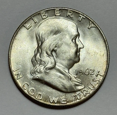 1962 D Franklin Half Dollar 50¢ (90% Silver) ~ Gem BU
