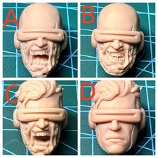Modellino giocattolo 1/12 1/6 non dipinto zombie Scott Summers ciclope testa maschile intagliato