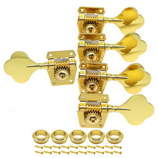 Vintage Open Style 5-strings Bass Tuning Pegs 4R1L Tuners Machines Heads Gold