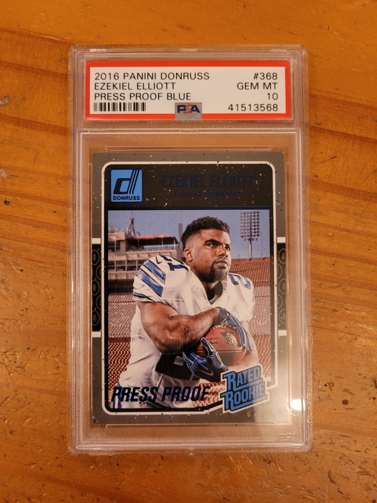 2016 Donruss Press Proof Blue #368 Ezekiel Elliott Rookie Card PSA 10 Gem Mint