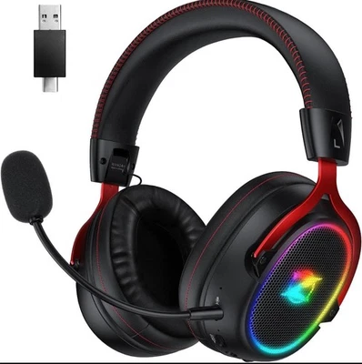 Ozeino Wireless Gaming Headset, 2.4 GHz Lossless Connection, 7.1 Surround Sound