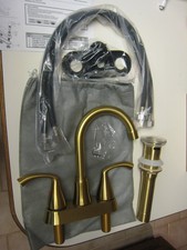 Brushed Gold 4 Inch Centerset 2 or 3 Holes Bathroom Sink Faucet With drain  lin