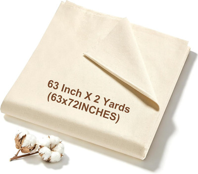 100% Cotton Muslin Fabric, 63 Inch X 2 Yards (72 Inches) Unbleached Muslin Linen
