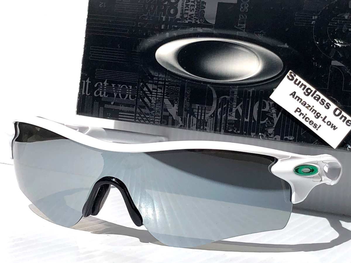 NEW Oakley RADARLOCK Shiny White POLARIZED Galaxy Silver Sunglass