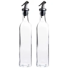 2-Pack Olive Oil and Vinegar Dispenser Set for Kitchen, Restaurant, 17oz/500ml