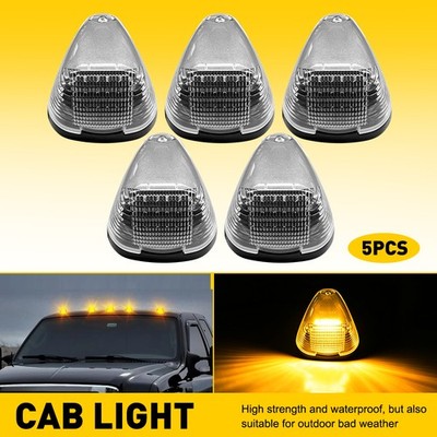 Fit Ford F250 F350 Super Duty E150 Roof Top Cab Marker Light Clear Lens Amber 5x