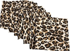 Tessitura Toscana Telerie Leopard Print Napkins Set of 8 Cotton/Linen Italy