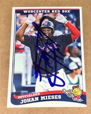 Johan Mieses SIGNED 2021 Worcester Team Set Card RC Auto Boston Red Sox