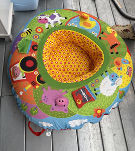 Round Padded Farm Animal Activity donut for Infant Baby, Multicolor