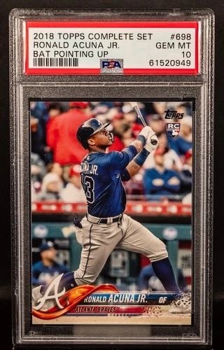 Ronald Acuna Jr 2018 Topps Complete Set 698 Bat Pointing Up Rookie RC PSA 10