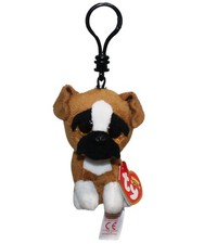 Ty Beanie Boos (Key Clip) - Brutus the Black & Brown Dog, Glitter Eyes, MWMT