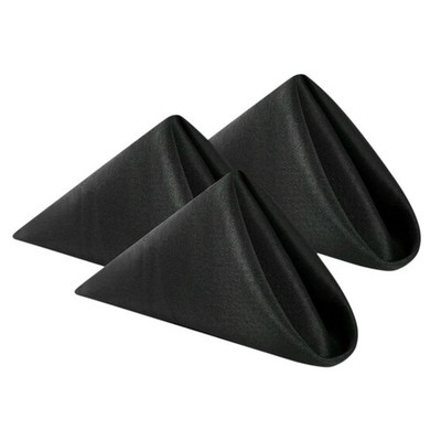 50 Black Cloth 16x16 Polyester Napkins Wedding Catering Restaurant Linen