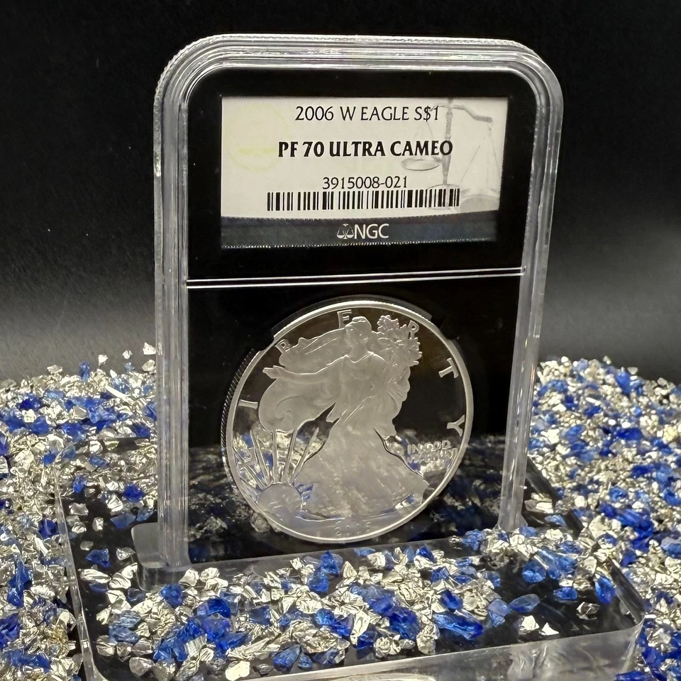 Proof 2006 W $1 Silver Eagle NGC PF70UC Classic Blue Label Black Core Spotless! - Image 4 of 4