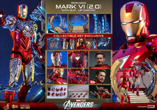 1 6 Marvel The Avengers Iron Man Mark VI  2.0  Figure w  Suit-Up Gantry Hot Toys