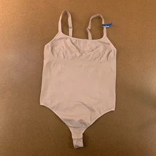 Maidenform Womens XL Beige Stretchy & Sculpting Firm Shape Thong Bodysuit NWOT