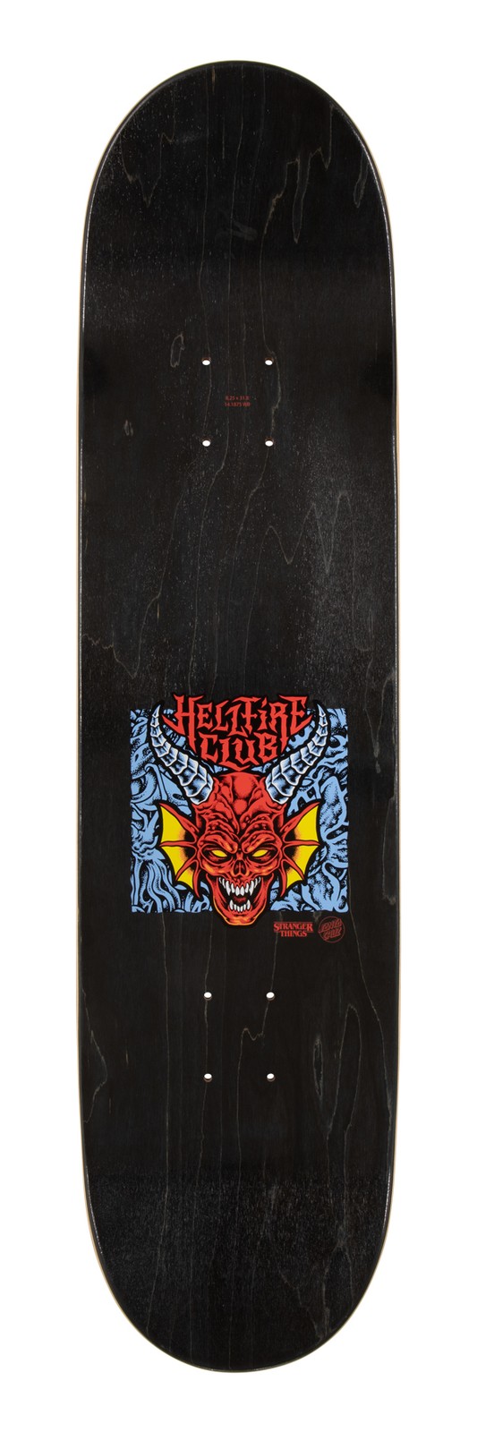 Santa Cruz x Stranger Things Skateboard Deck Hellfire Club 8.25" x 31.8"