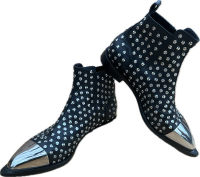 Alexander McQueen Herren Stiefeletten Metall Nieten Schwarz 38 / UK 6 UVP 930£