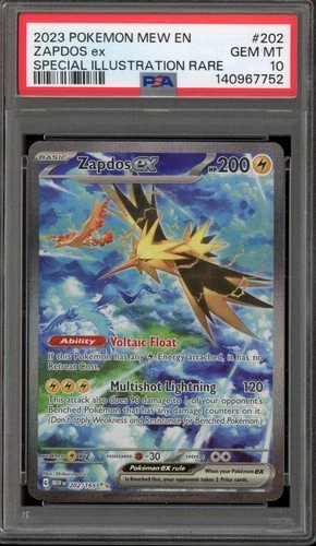 Pokemon Zapdos ex 151 MEW EN Special Illustration Rare #202 PSA 10 Gem Mint