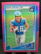 2025 Panini Donruss  Isaac Teslaa Rated Rookie Pink Prizm Optic Preview (RC) 338