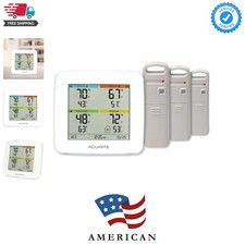 Temperature Humidity Station with 3 Indoor/Outdoor Sensors, White