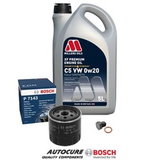 FOR SKODA KAMIQ MONTE CARLO TSI MK1 1.5 PETROL BOSCH OIL FILTER SERVICE KIT & 5L