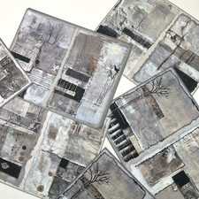 Black Gray Collage Paper Sheets Fall Winter Junk Journal Pages Scrapbooking