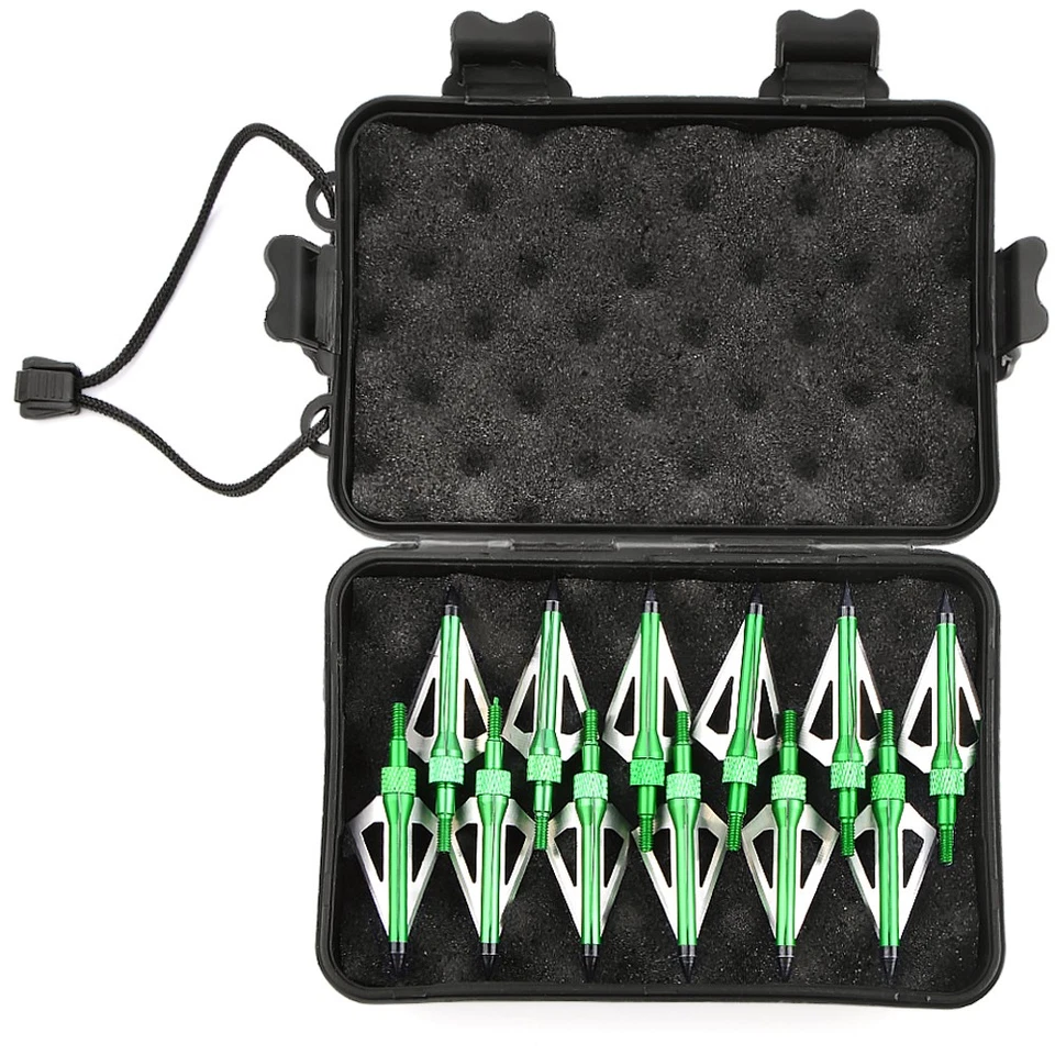 6/12X puntas de flecha puntas de caza hoja puntas caja tiro con arco arco pernos caza - Imagen 4 de 4