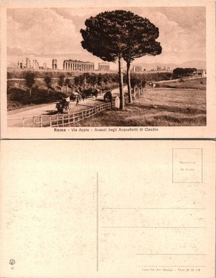 Vintage Rome Postcard Via Appia Aventi degli Acquedotti di Claudio Italy