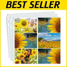 100-Pack 12x12 Photo Album Refill Pages - Crystal Clear 4x6 Display Holders