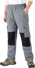 Boys Waterproof Fleece Pants Kids Cargo Hiking Winter Snow Ski Pant Trousers wit