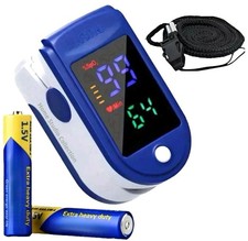 Finger Pulse Oximeter Larger Display Blood Oxygen Monitor with Lanyard with La