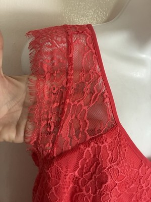 NWOT Torrid Coral Chantilly Lace Vtg 50s 60s Dress Plus Lined Pinup Retro  0X | eBay