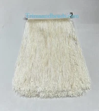 By yard-12" Ivory Off White Chainette Fabric Fringe Lampshade Lamp Costume Trim