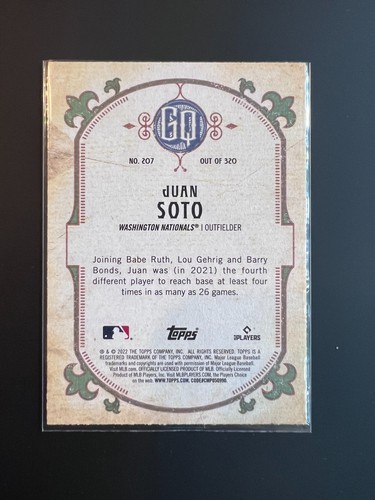 Juan Soto 2022 Topps Gypsy Queen #207 Green Washington Nationals - Picture 2 of 2