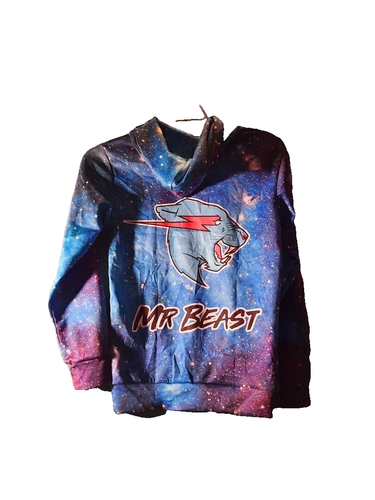NEW ! MR BEAST Galactic Stars Pull Over Hoodie Size M - Picture 2 of 2