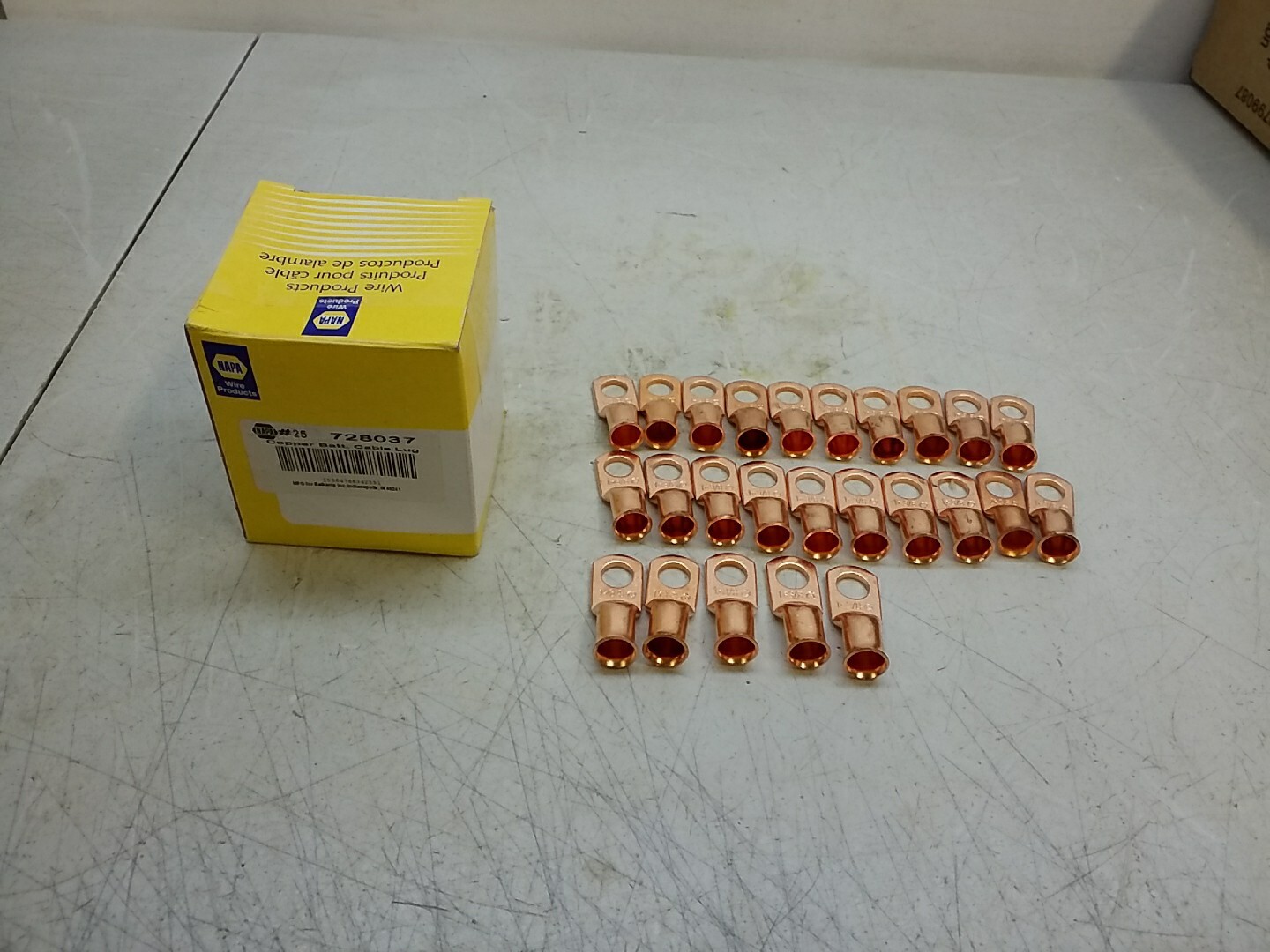 728037 Napa 1/0Ga. Copper Battery Lug 3/8" Qty.33 Returns for sale