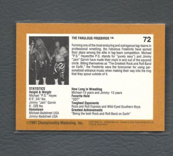 1991 Championship Marketing WCW Jimmy 
