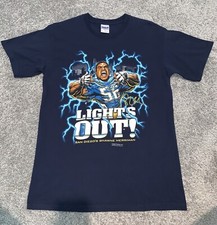 SHAWNE MERRIMAN LIGHTS OUT SHIRT 2008 FANATICS SAN DIEGO CHARGERS MEDIUM VTNG ⚡️