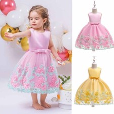 Flower Girls Lace Princess Dress Birthday Wedding Pageant Party Formal Dresses