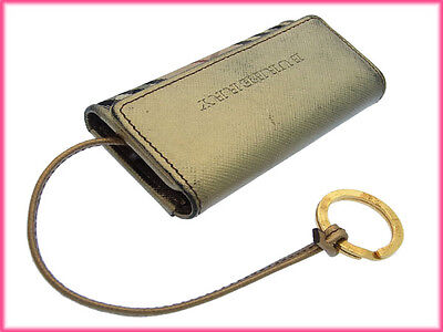 Burberry Key holder Key case Nova Check Gold Beige Woman Burberry Key holder Key case Nova Check Gold Beige Woman