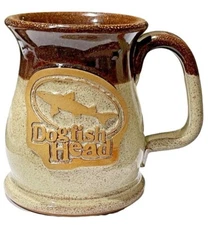 Dogfish Head Sunset Hill Stoneware Beer Mug Handcrafted Brown Pottery 16 Oz 