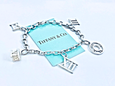 Tiffany & Co. シルバー ブレスレット　ドーナツ リンク　925 Tiffany & Co. Sterling Silver Donut Chain Link Atlas Charm