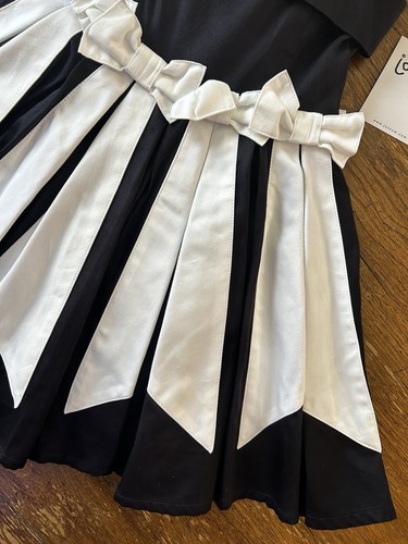 Jottum Simply Dutch -NWT- Black And White Pleated Fit And Flare Dress | Size 2T - Picture 4 of 14