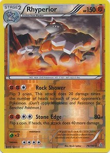 Rhyperior 76/160 XY Primal Clash REVERSE HOLO PERFECT MINT! Pokémon