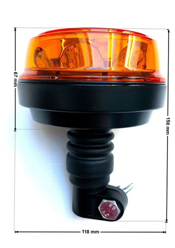 LED Rundumleuchte mit 4 Blitzmuster 12V 24V und Aufsteckrohr für LKW PKW Traktor - Bild 5 von 15