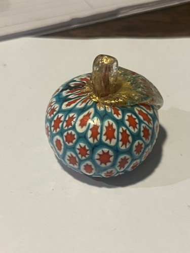 Vintage Murano Apple W/ stem leaf Controlled Bubbles Unique Pattern - Picture 5 of 5