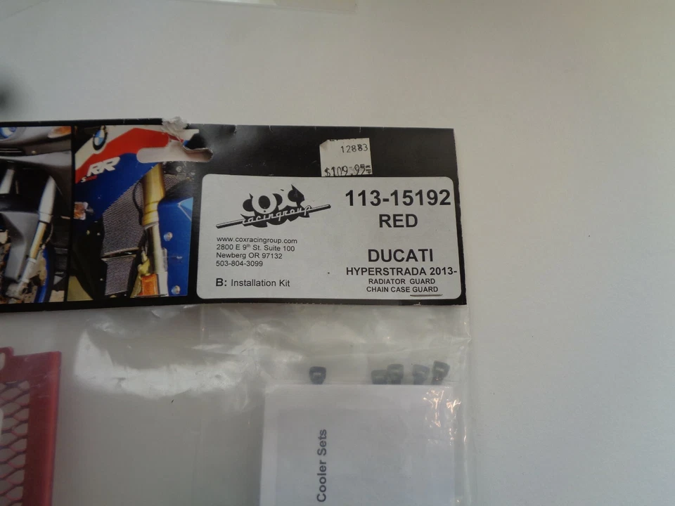 Protector de radiador Ducati Hyperstrada Cox Racing 2013 rojo 113-15192 estuche protector Foto 2 de 3